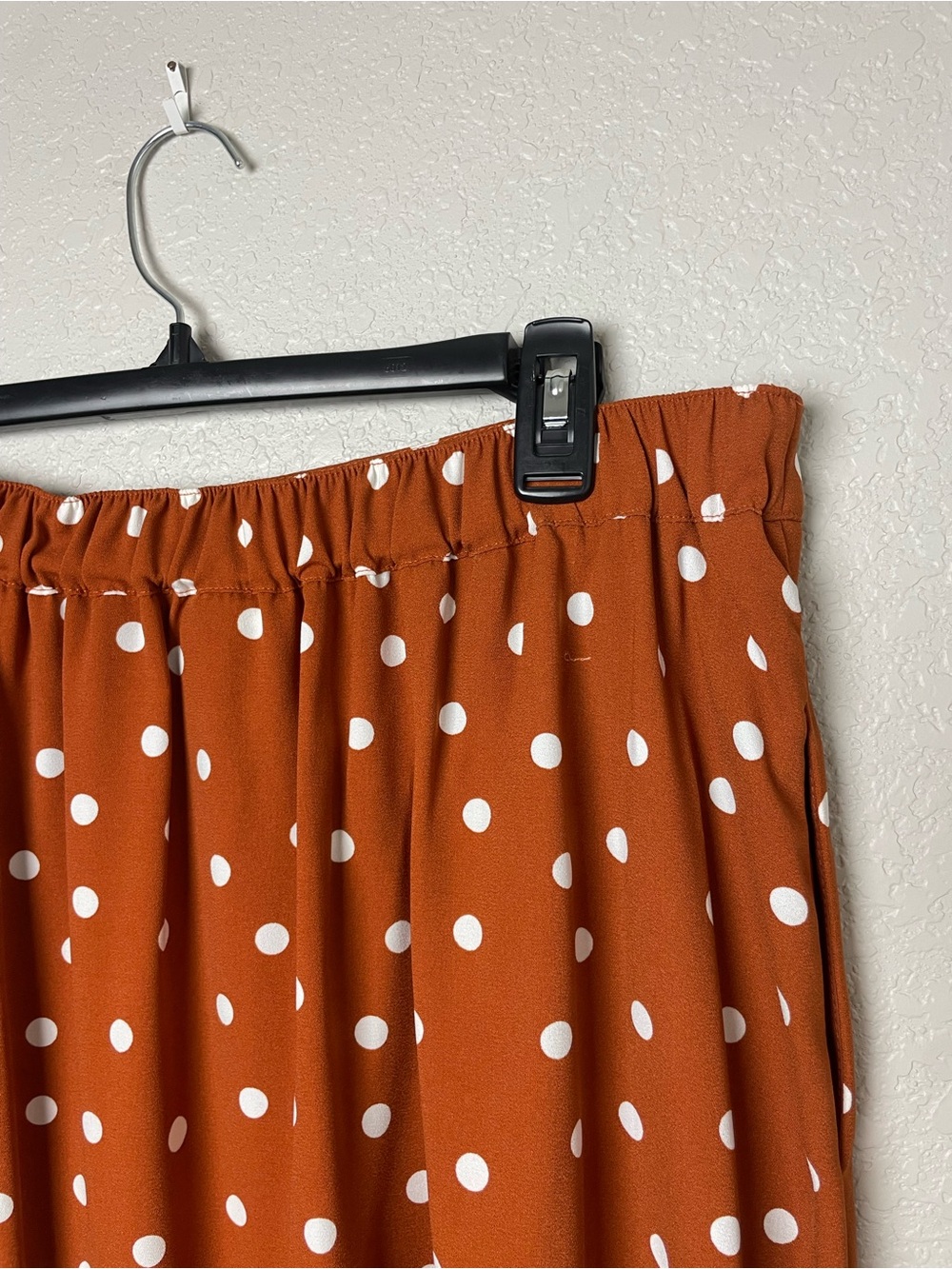 bnwt! a new day Rust Polka Dot Maxi Skirt with pockets! Size L - Picture 8 of 9